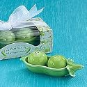 Two Peas in a Pod Ceramic Salt and Pepper Shakers Wedding Favor