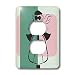TNMGraphics Retro Designs - Mod Scooter Girl - Light Switch Covers - 2 plug outlet cover