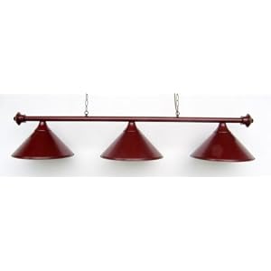 55 Burgandy - Brass Pool Table Light Billiard Lamp by 