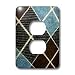Florene Geometric - Blue and Brown Plaid - Light Switch Covers - 2 plug outlet cover