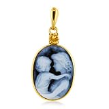 14K Yellow Gold Citrine Birthstone November Cameo Pendant