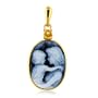 14K Yellow Gold Citrine Birthstone November Cameo Pendant