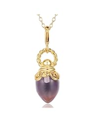 Gold Over Sterling Silver and Pear-Cut Brazilian Amethyst Talisman Pendant