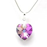 18mm Vitrailight Heart Crystal Pendant on an 18 Snake Chain