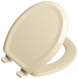Tools & Hardware : Mayfair 25EC 006 Designer Series Traditional Wood Toilet Seat with Easy-Clean Hinges, Round, Bone
