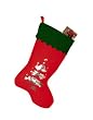 19" Red Green Christmas Stocking Silver Tree Silhouette