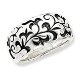 Sterling Silver Antiqued Gothic Ring - Size 6 - JewelryWeb
