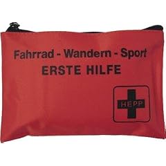 Erste Hilfe Happy Bag "Fahrrad/Wandern/Sport" (Nylontasche in rot oder schwarz mit praktischen Kle)