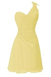 One Shoulder Chiffon Lace Open-Back Applique Cocktail Short Evening Dress/Homecoming Dress/Pageant Dress/Prom Dress/Quinceanera Dress/Party Dress/Wedding Dress 