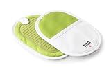 Kuhn Rikon Non-Slip Pot Holders Set of 2, Green/White