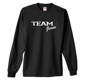TEAM Jesus on Long Sleeve Adult & Youth Cotton T-Shirt (in 24 colors)