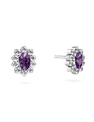 Genuine Amethyst 14kt White Gold Earrings