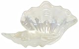 Bottom Surface Painted Glass Pearl Color Scallop Shell Large Bowl 15" D