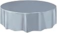 Silver Plastic Table Cover Round