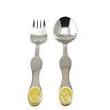 Stainless Steel Children's Flatware, Happy Face, Set of 2
