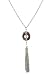 Necklace - N203 - Circle and Tassel ~ Silver Tone Plated Metal