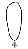 Men's peridot cross necklace, 'Light of Faith'