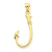 14k 3-D Fishing Hook Pendant