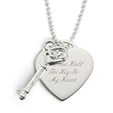Personalized Heart And Key Necklace Gift