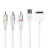 Composite AV Video/USB Cable for Apple iPod, iPhone, iPad (6 feet)