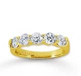 18k Yellow Gold 5 Stone 1 1/2Ct Diamond Anniversary Band