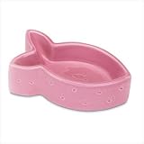 STONEWARE FISH SHAPED CAT BOWL
