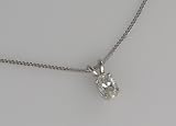 0.70 Carat Oval Diamond Solitaire Pendant on 18 inch Chain 14k White Gold H-Vs2 EGL Certified