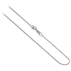 14 KT White Gold 0.6 MM 14K Baby Box Chain 16