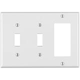 Leviton 80421-W 2-Toggle 1-Decora/GFCI Device Combination Wallplate