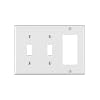 Leviton 80421-W 2-Toggle 1-Decora/GFCI Device Combination Wallplate