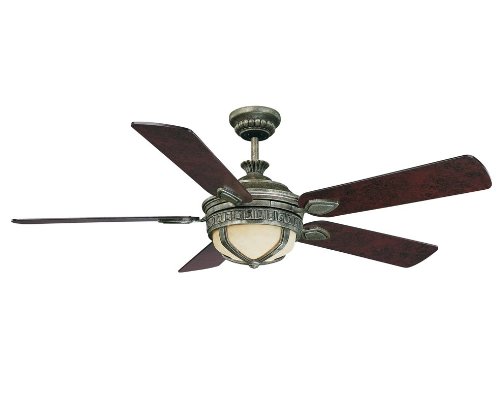 Savoy House 54-938-MO-208 Avenza 3 Light 5 Blade Ceiling Fan in Platinum with Cream Scavo glass