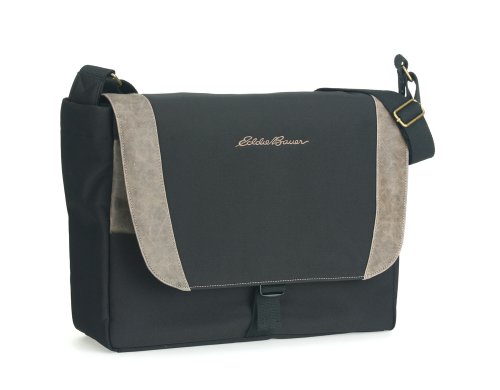 Eddie Bauer EBCH20-BRN 15.4″ Channel Series Laptop Messenger Bag – Black with Brown