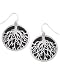 Silver Metal Black Enamel Roots Earrings
