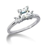 14K White Gold Princess Cut Diamond Promise Engagement Ring (0.75ct.tw, HI Color, SI2-3 Clarity)