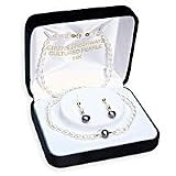 14k Gold, White Black Pearl Set