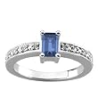 14K White Gold Iolite and Diamond Ring