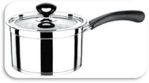 Starcrafts Stainless Steel Sauce Pan With Glass Lid Capusled Bottom, Italian - Style Milk Pot - 92242