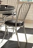 Home Styles 5993-80 Soda Shoppe Dinette Chair - Black Vinyl Cushion With Silver Frame