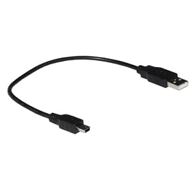 25cm USB 2.0 A - 5 Pin Mini B connects Camera ~ Tom Tom ~ Sat Nav ~ MP3 ~ Garmin GPS Cable / Lead / Wire / Cord