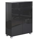 Kommode MONZA, Hochglanz lackiert, schwarz