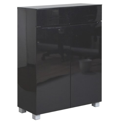 Kommode MONZA, Hochglanz lackiert, schwarz