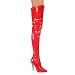 SEDUCE 3000 5" Thigh Boot, Red Stretch Patent-Size 7