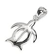 Sterling Silver Turtle Pendant, Size: 26mm