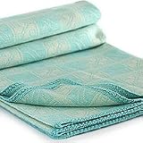 Alpaca wool throw, 'Glyphs in Aqua'