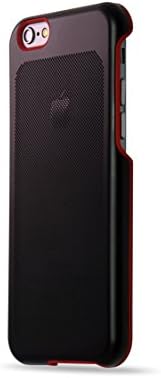 iPhone 6s Case, COOLMESH Aerospace Stainless Steel Case for iPhone 6 /6s - Black/Red Trim Dot