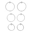 Sterling Silver Ball Hoop 3-pair Earring Set