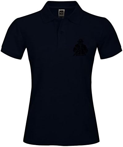 Short-sleeve Polo Shirt With Firefighter With Axe Pattern Black Uniform Size Small