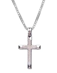 0.925 Sterling Silver Cross Pendant and 16, 18, 20 or 24 inch 1mm box chain Necklace