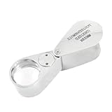 uxcell 10倍拡大鏡　 LEDライト付　ティアドロップシェイプ　折畳み式