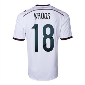Adidas Germany 'KROOS 18' Home 2014 Replica Soccer Jersey (White/Black/Victory Red/Metallic Silver)